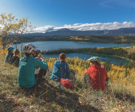 Relaxing after a successful cycling trip in the Yukon. 